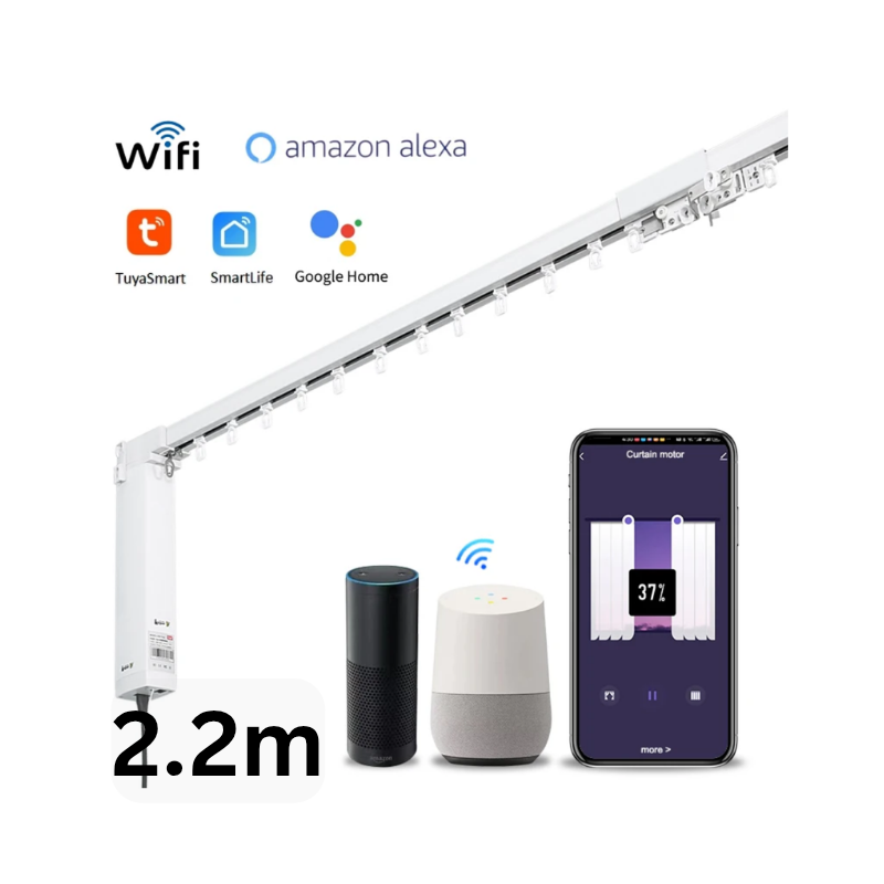 2.2m Tuya WIFI Smart Electric Motorised Curtain Rails