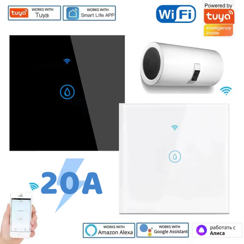 20Amp Tuya Wi-Fi Smart Water Heater/AC Switch