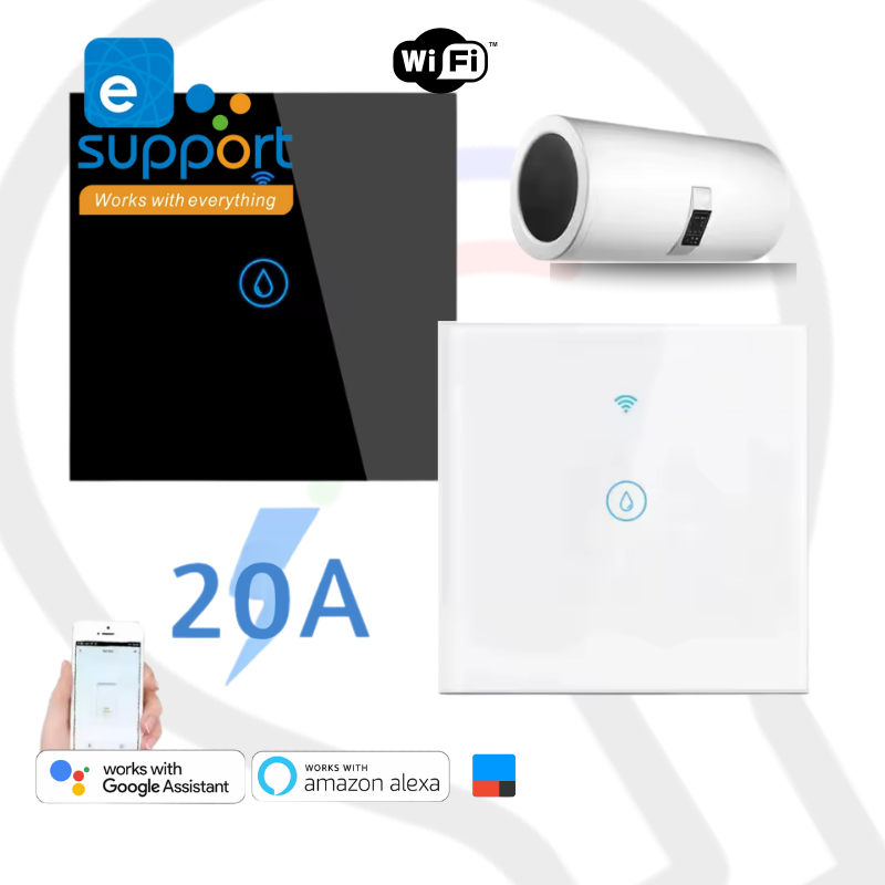 20amp Waterheater AC Wifi RF 433MHz Ewelink App Smart Switch 20Amp Ewelink Wi-Fi Smart Water Heater/AC Switch