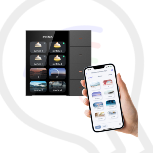 Tuya Zigbee 3.5 Inch Smart Wall Switch F3 Pro 4 Button 8 Scene