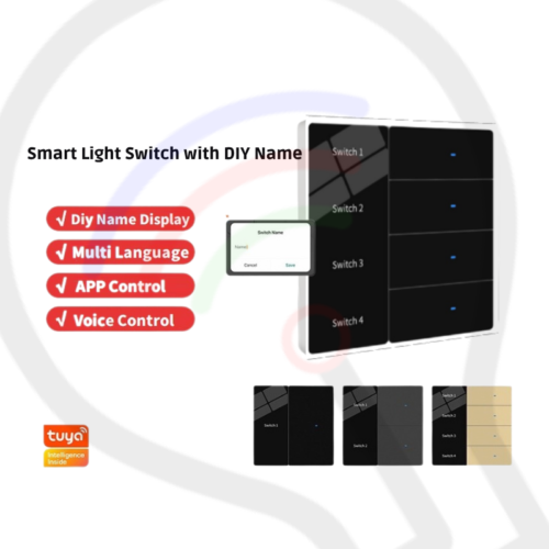 Four gANG Display switch Four Gang Tuya Smart Life WIFI Smart LED Display Switch