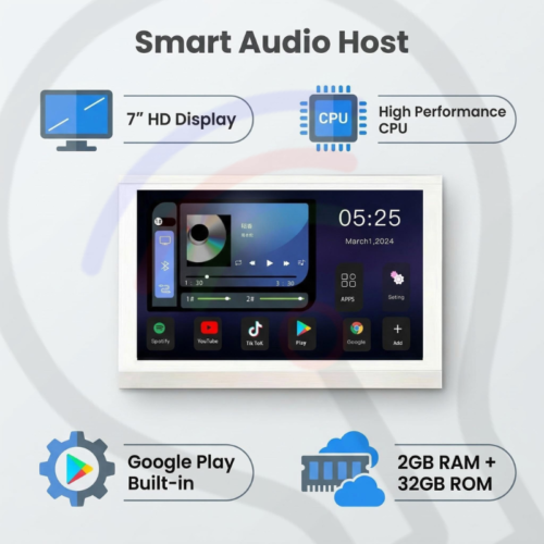 7 Inch Home Smart 8x30W Power in Wall Amplifier Android 11 Audio System 7 Inch 8x30W Power in Wall Amplifier Android 11 Audio System